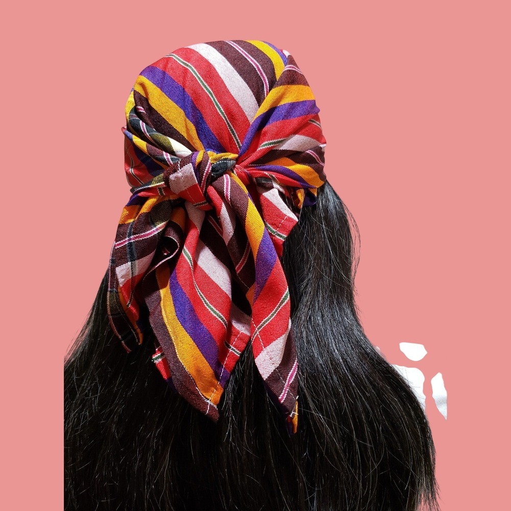 Handmade Bandana Headscarf Tassel Bead Boho Scarf Coquette Hippie Festival